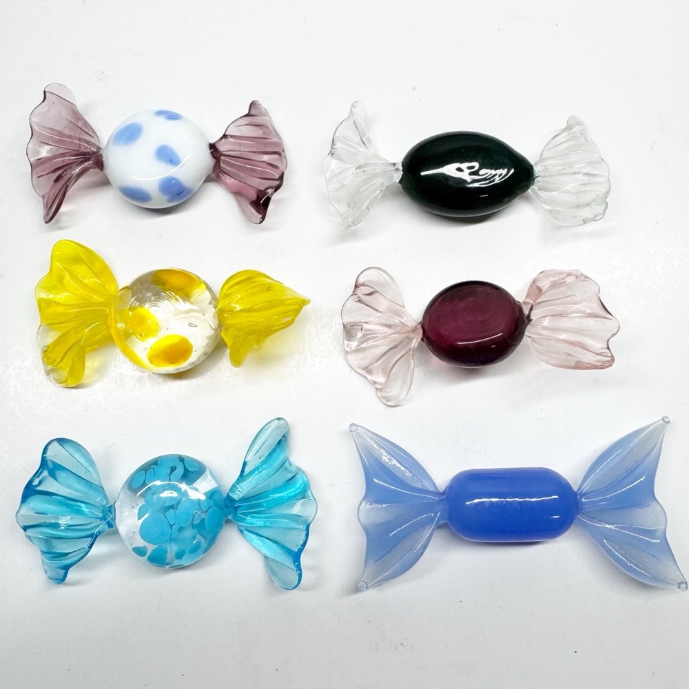 Hand Blown Glass Candy Set of 6